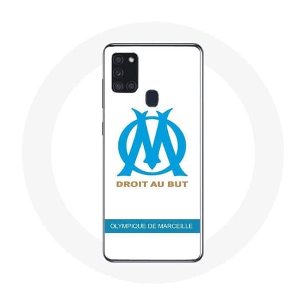 Coque Samsung Galaxy A21S med marseille logotyp vit