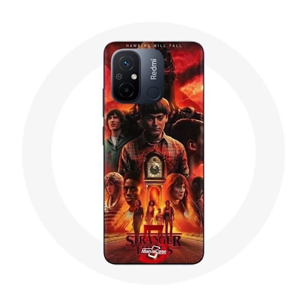 Coque - Maniacase - Xiaomi Redmi 12C - Mjuk - Svart - Motiv Stranger Things Säsong 5
