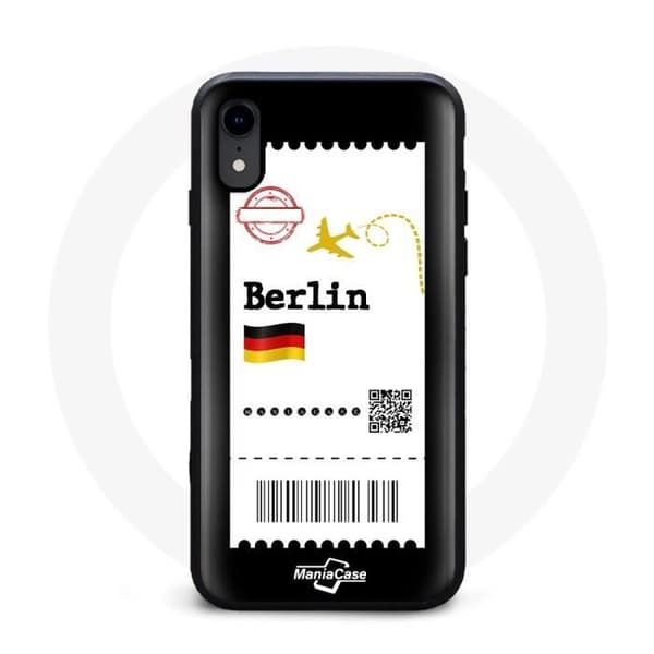 Coque - MANIACASE - iPhone XR - Biljet flyg - Svart - Mjuk