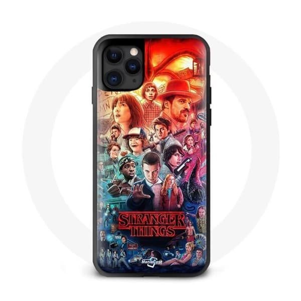 Cover til iPhone 13 Pro Max Stranger Things Teaser Sæson 4 Plakat Karakterer Kunst