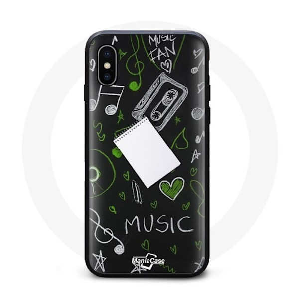 Coque Souple - Mixte - Iphone XS Max - Svart - Mönster Musik Ritning - Syntetisk