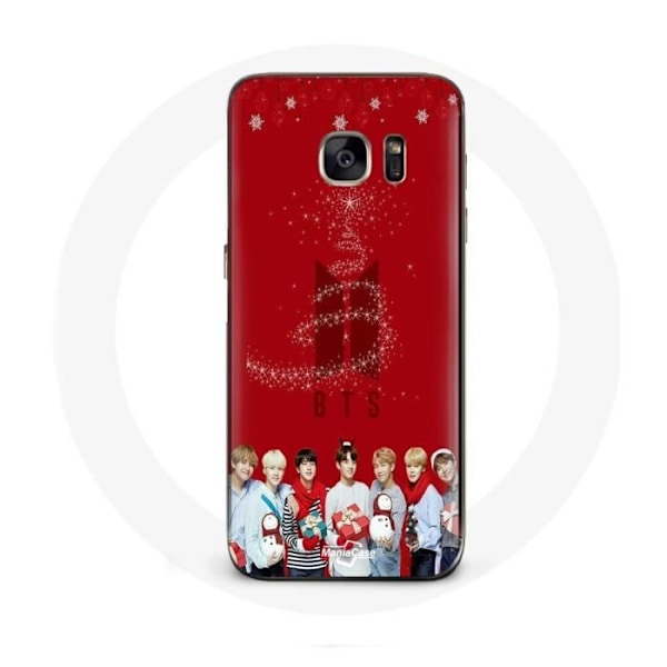 Coque för Samsung Galaxy S6 Edge BTS Bangtan Boys Röd Bakgrund Julklapp 2023