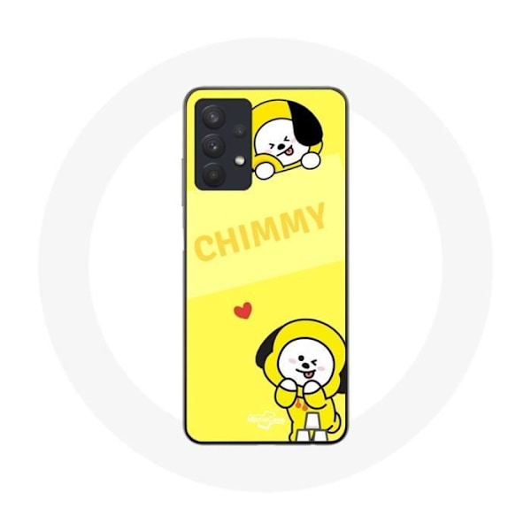 Coque för Samsung Galaxy A32 5G BTS Bangtan BT21 Chimmy Jimin Gul Bakgrund