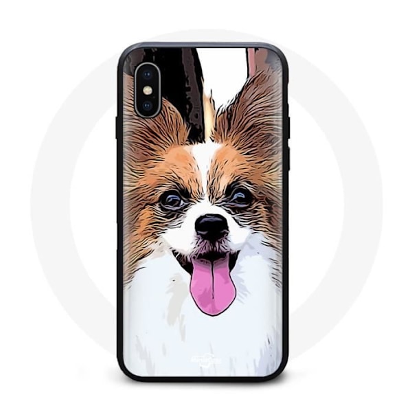Coque - Epagneul Nain Continental - Iphone XS Max - Snygg - Svart - Stötkydd