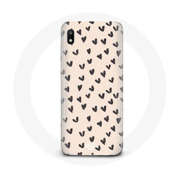 Coque för Samsung Galaxy A10 Bakgrund av abstrakt textur med svarta hjärtan
