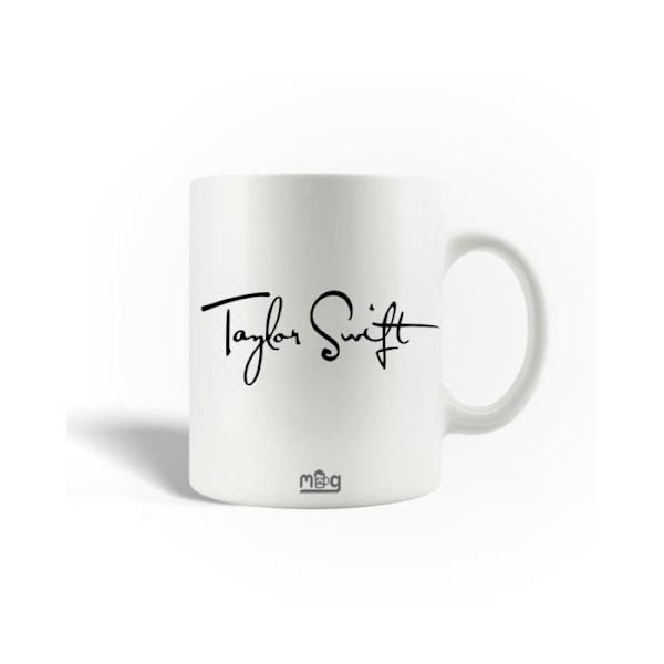 Mugg - Taylor Swift - Keramik - 30 cl - Vit - Disktålig