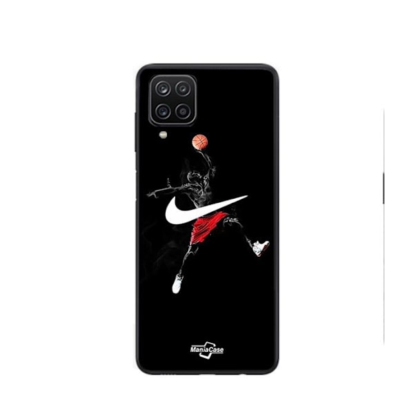 Coque - Maniacase - Samsung Galaxy A12 - Silikon - Mjuk - Nike Jordan-logotyp svart Svart