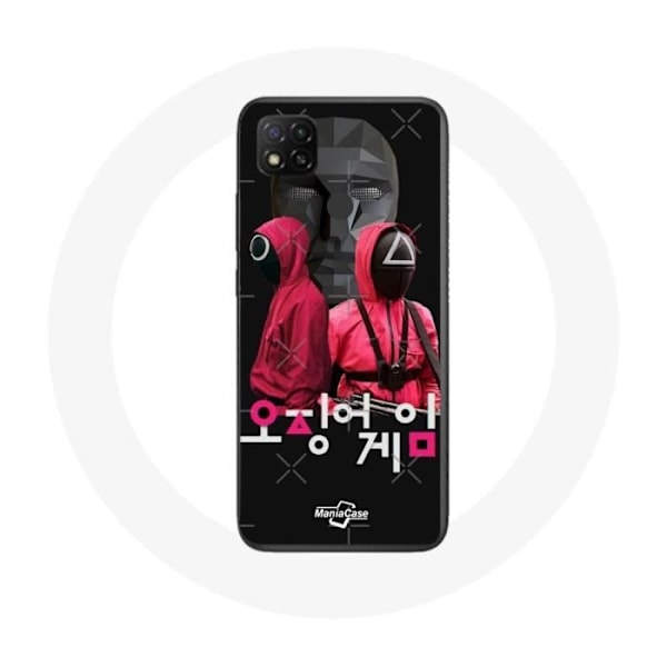 Coque Xiaomi Redmi 9C Squid Game Affisch masker soldater logotyp koreansk