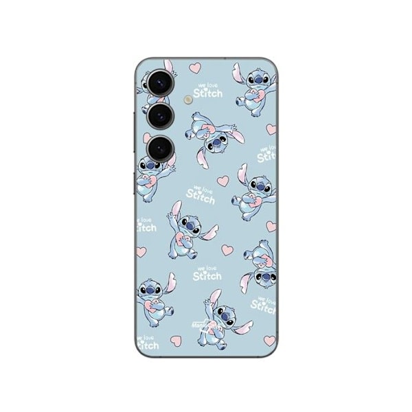 Mobilskal - Maniacase - Samsung Galaxy S24 - Mjuk - Silikon - Stitch kärlek hjärta rosa Svart