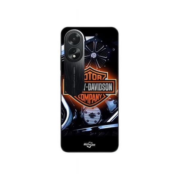 Coque - MANIACASE - Oppo A38 - Sort - Fleksibel - Harley Davidson Logo