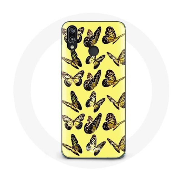Skyddsfodral för Huawei P20 Lite - Fjärilar - Gul - Mjuk - Skydd - Unisex Gul