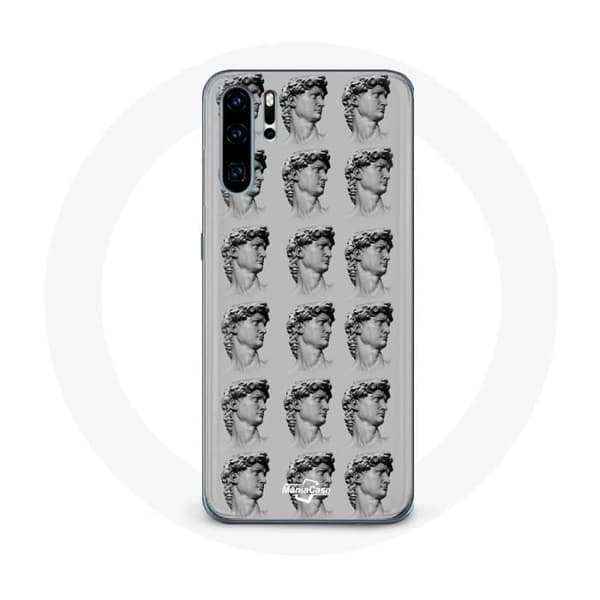 Cover til Huawei P30 - Status grå baggrund - Blød - Beskyttelse - Unisex Grå