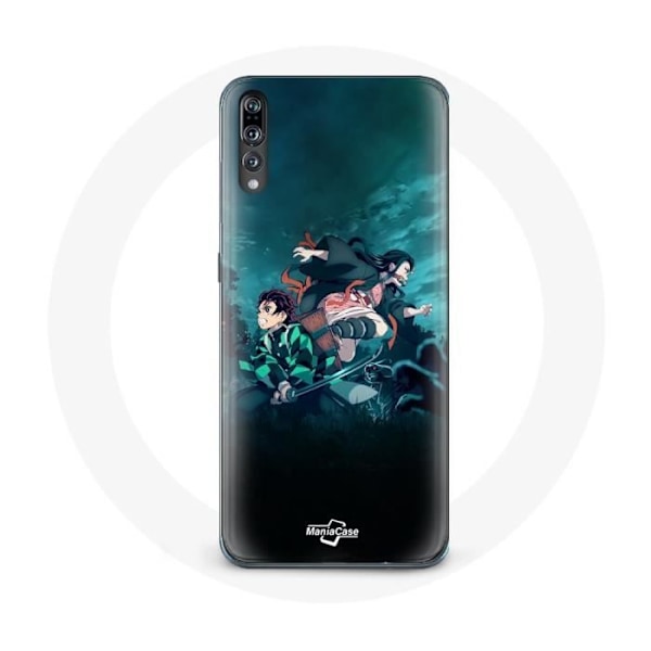 Coque - Demon Slayer - Huawei P20 - Flexibel - Svart - Tanjiro och Nezuko