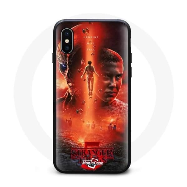 Cover til iPhone XS Max - Maniacase - Stranger Things - Blød - Sort - Unisex