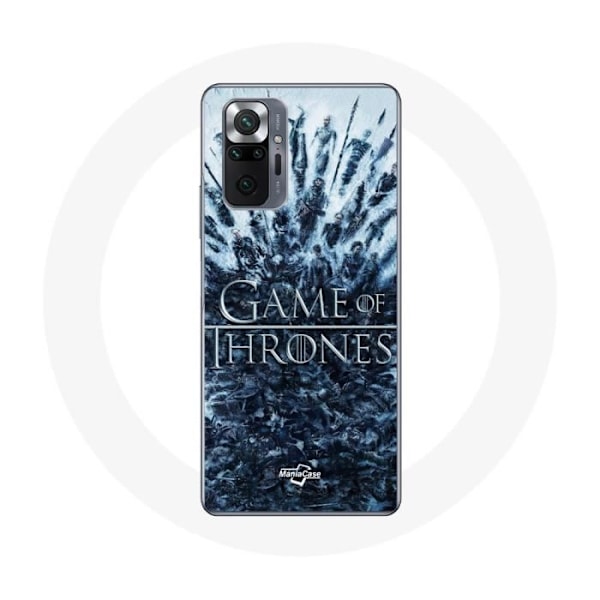 Coque för Xiaomi Redmi Note 10 Pro Game of Thrones säsong 8 avsnitt 1 Järntronen Karaktärer logotyp Grå