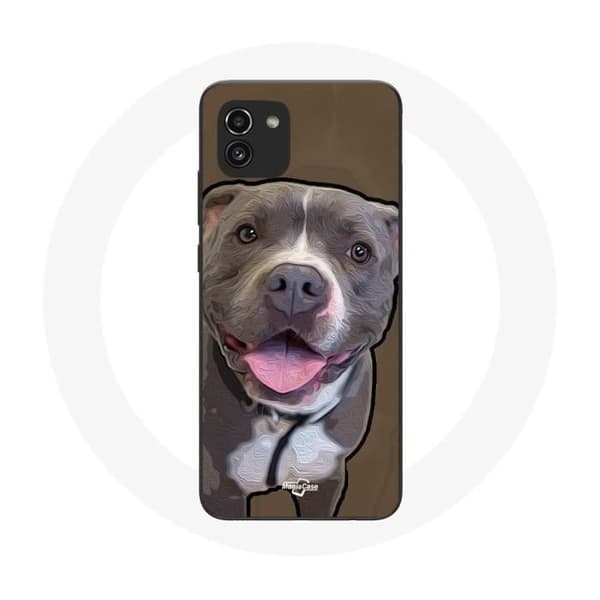 Coque Samsung Galaxy A03 Hund Pitbull Vitgrå