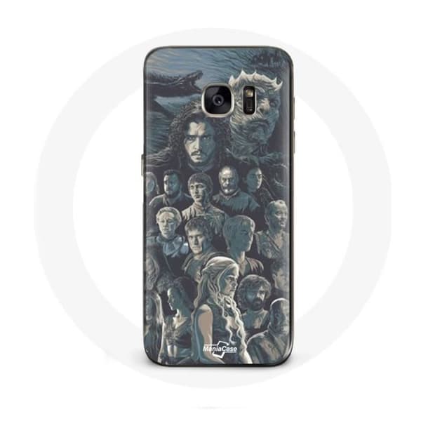 Cover til Samsung Galaxy S7 Edge Game of Thrones Sæson 8 Jerntronen Plakat Karakterer Baggrund