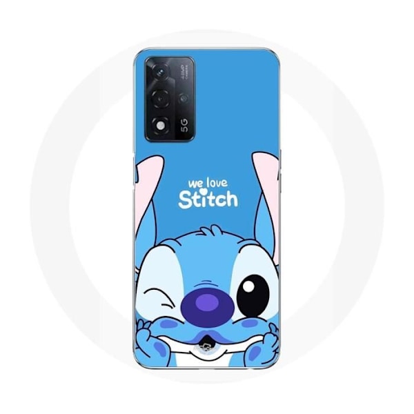 Coque Maniacase pour Oppo A93s 5G stitch söt ohana stitch blått framsidan blått