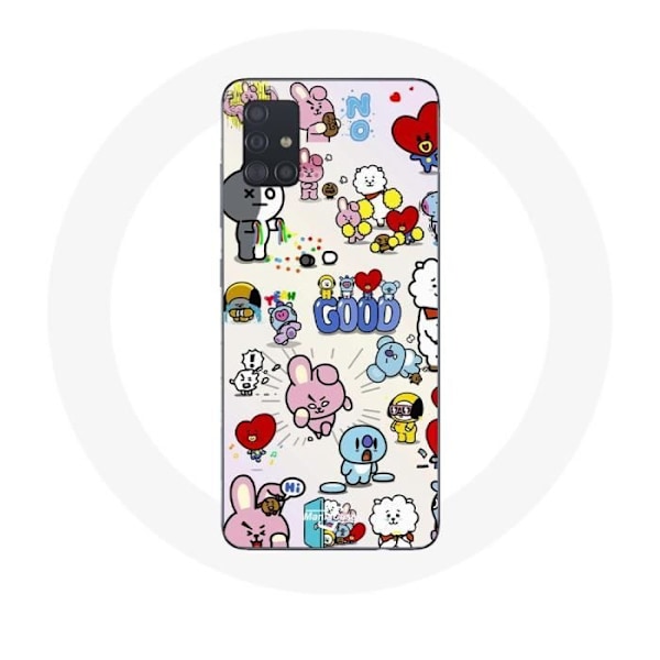 Coque för Samsung Galaxy A51 BTS Bangtan Sonyeondan BT21 Van Tata Chimmy Cooky Rj Koya Mang och Shooky