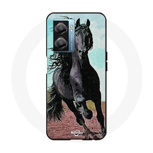 Coque Narzo 50 5G Svart frieserhäst med långt man.
