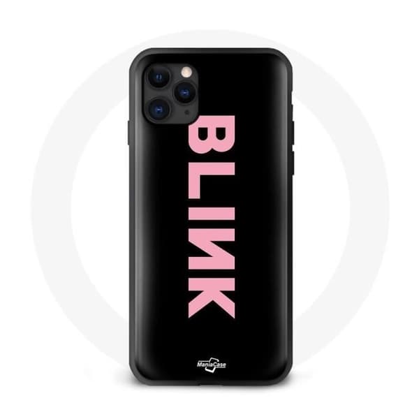 Cover til iPhone 11 Pro Max Blink Fandom Blackpink Logo Rosa Sort Baggrund