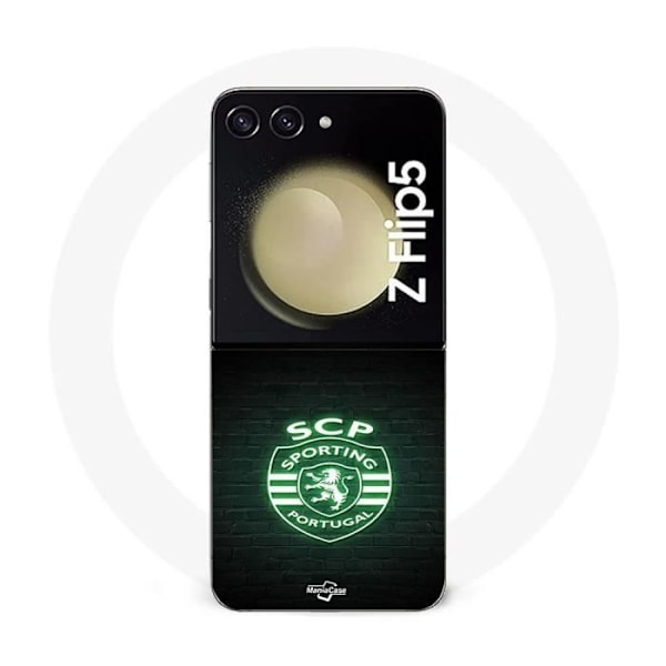Coque Samsung Galaxy Z Flip5 scp Sporting Portugal ljusande svart bakgrund
