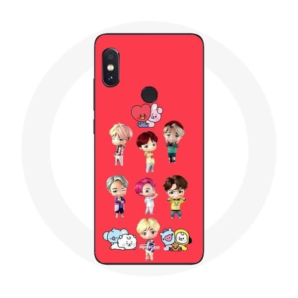 Coque pour Xiaomi Redmi Note 5 Pro BTS TinyTAN Animation BT21 Affiche