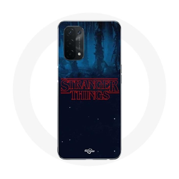 Coque för Oppo A74 Stranger Things logotyp Blå bakgrund från säsong 2
