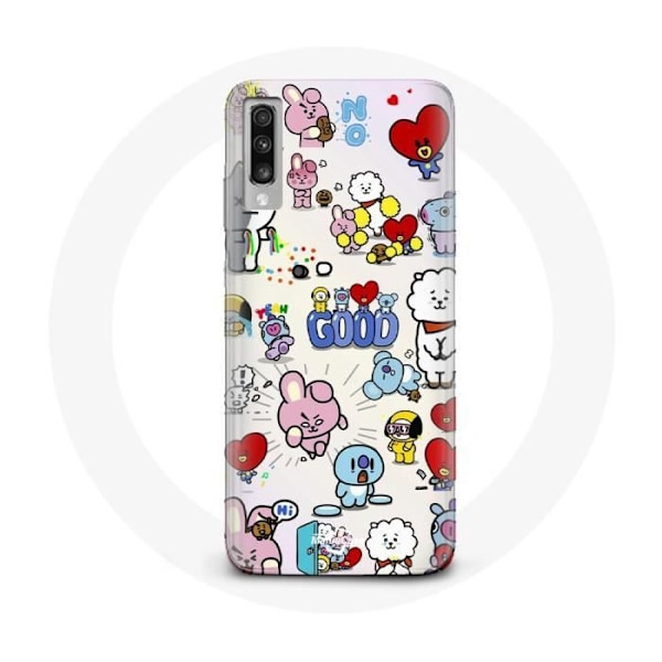 Coque pour Samsung Galaxy A70 BTS Bangtan Sonyeondan BT21 Van Tata Chimmy Cooky Rj Koya Mang Et Shooky