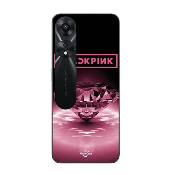 Coque för Oppo A78 5G blackpink diamant svart och rosa Maniacase