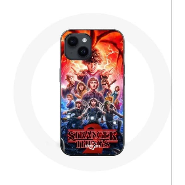 Coque - Maniacase - Iphone 14 Plus - Souple - Musta - Stranger Things Kausi 2
