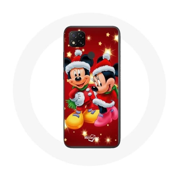 Cover til Xiaomi Redmi 9C Mickey Mouse og Minnie Mouse til juleaften
