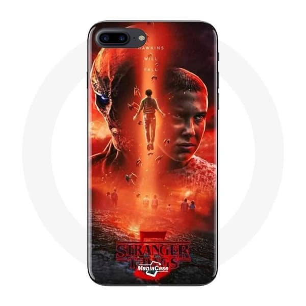 Coque - Maniacase - Iphone 7 Plus - Musta - Pehmeä - Stranger Things -kuvio
