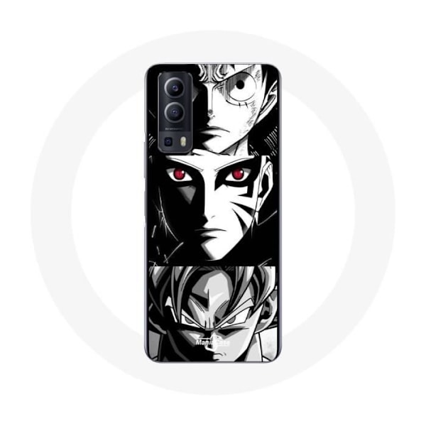 Coque för Vivo Y72 Sangoku Naruto Luffy One Piece Dragon Ball Z svart och vitt anime manga - Maniacase