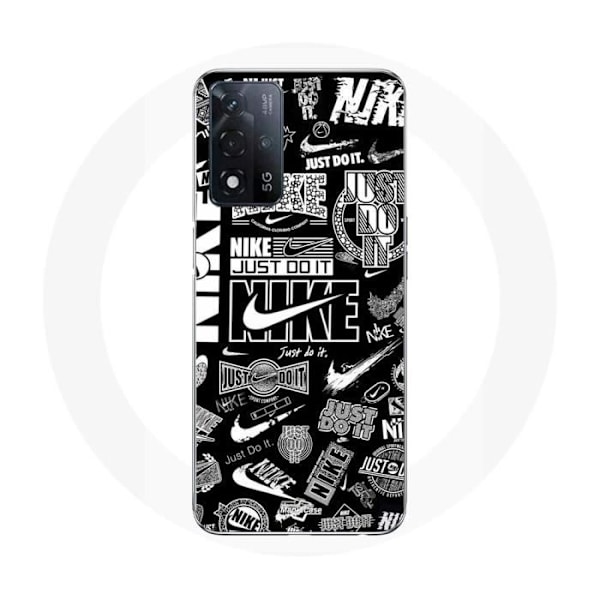Coque - Maniacase - Oppo A93s 5G - Svart och vit - Nike air logotyp - Mjuk Svartvitt
