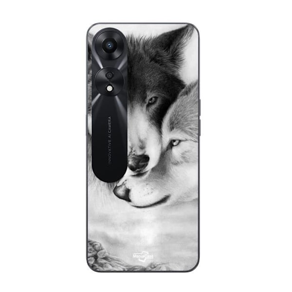 Coque för Oppo A78 5G Vargen och varulvinnen Svart och vit djur Maniacase