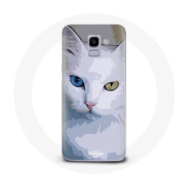 Skydd för Samsung Galaxy J6 2018 Turkisk van Katt med blå och gul öga