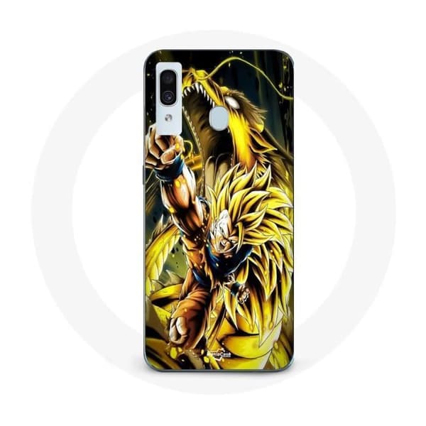 Coque Maniacase til Samsung Galaxy A30 Son Goku Super Saiyan SSJ3 Dragon Attack