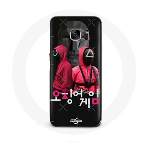 Coque för Samsung Galaxy S6 Squid Game Affisch masker soldater logotyp koreanska