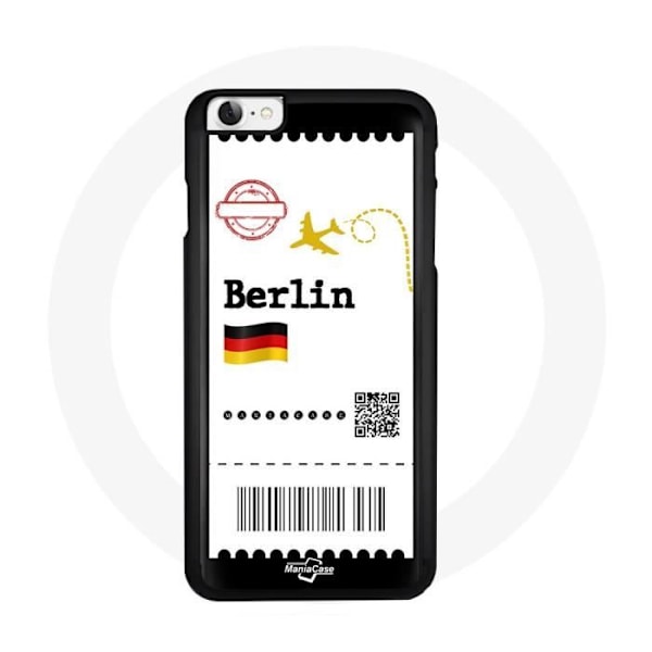iPhone 7 Plus fodral boardingkort Berlin Tysk flyg fot östra sidan galleriet röd svart gul