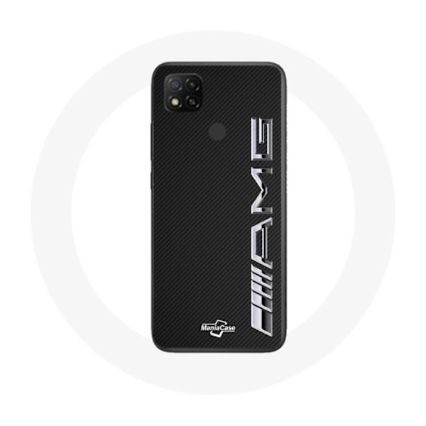 Coque - Maniacase - Xiaomi Redmi 9C - Logo AMG - Kolfiber - Mjuk Svart