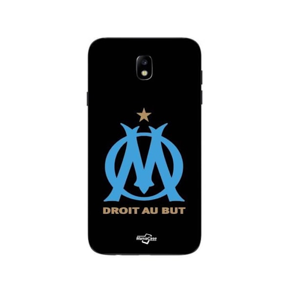 Coque Samsung Galaxy j7 2018 logo om olympique de marseille svart bakgrund Maniacase