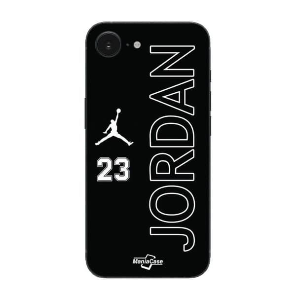 Coque Maniacase För Iphone 16E jordan 23 Logotyp Svart