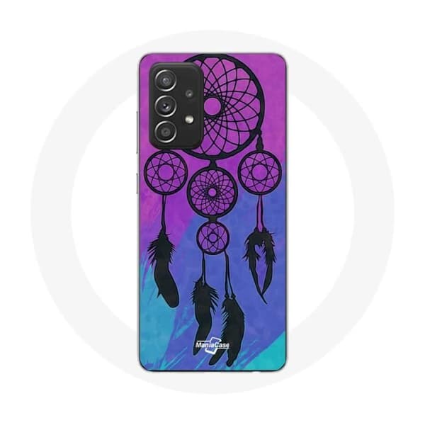 Cover til Samsung Galaxy A52 Drømmefanger Sort Blå og Lilla Baggrund