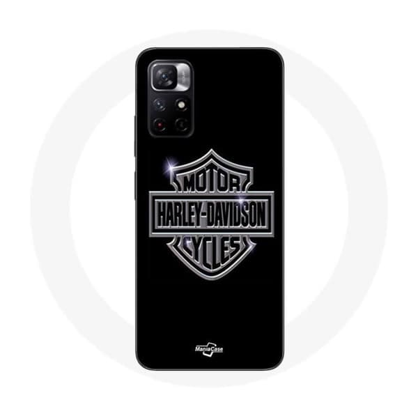 Cover - MANIACASE - Redmi Note 11 5G - Harley Davidson logo - Blød - Grå og Sort Mörkgrå