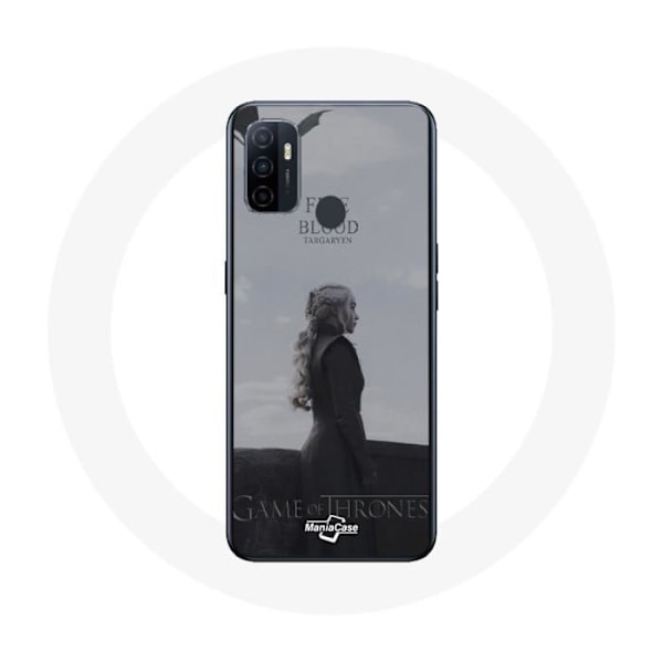 Coque för Oppo A53 Game of Thrones Säsong 8 Daenerys Targaryen eld och blod Järntronen Logotyp Gri