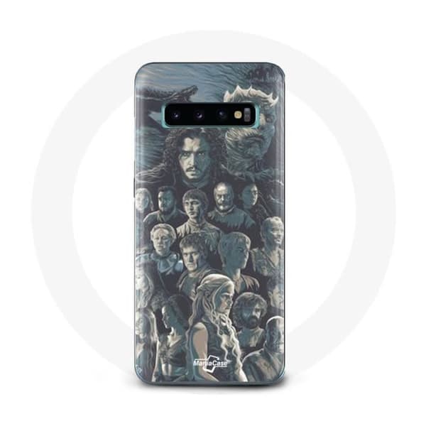 Coque - Game of Thrones - Samsung Galaxy S10 - Stiv - Karakterer - Grå Baggrund Grå