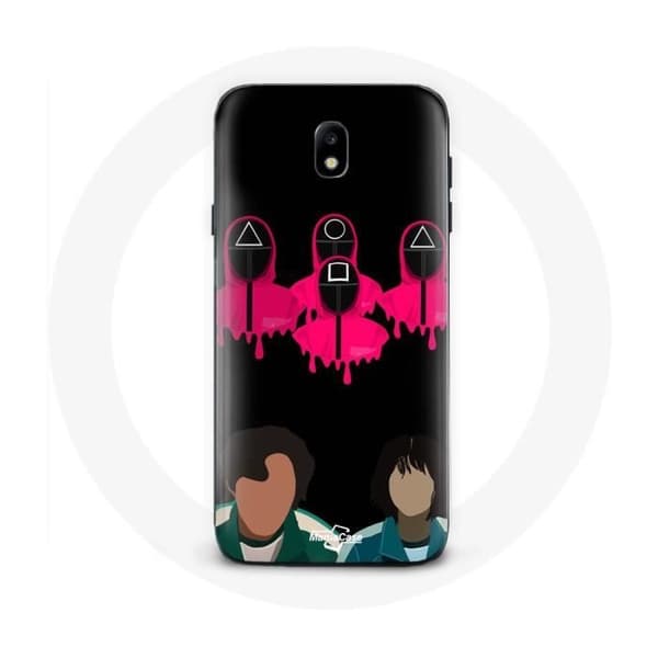 Coque - MANIACASE - Samsung Galaxy J7 2017 - Blød - Sort - Squid Game Masker
