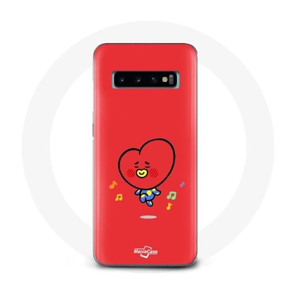 Coque för Samsung Galaxy S10 Bangtan Boys BT21 TATA V Röd Bakgrund