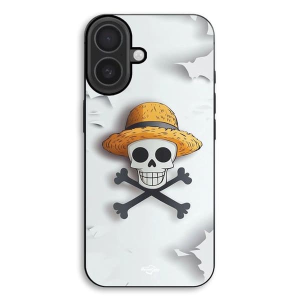 Coque för iPhone 17 one piece dödskalle logotyp grå bakgrund Grå
